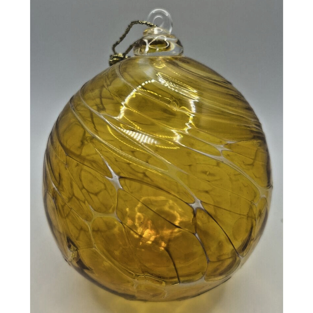Vintage Art Glass‎ Swirl Light Brown Ornament U258/13